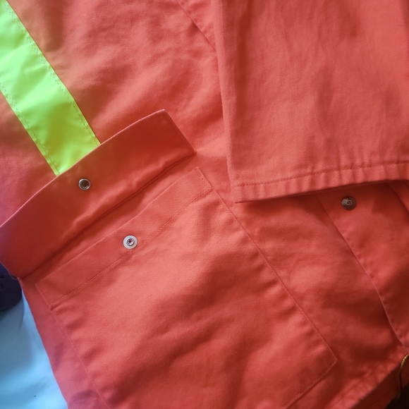 High Visibility Safety Jacket, Button-Up with Hood - Picture 7 of 15